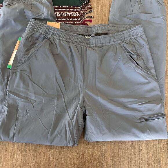 Eddie Bauer Plaid Fleece- Lined Blue Pull On Pants New - Picture 3 of 15